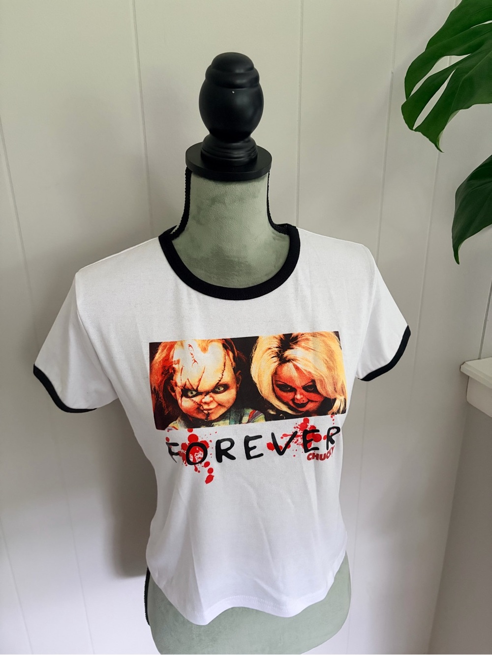 White Tee with Horror Graphic
